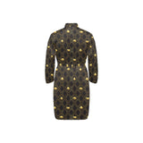 Casino Cards Suits Pattern Print Design 01 Men's Long Sleeve Belted Night Robe