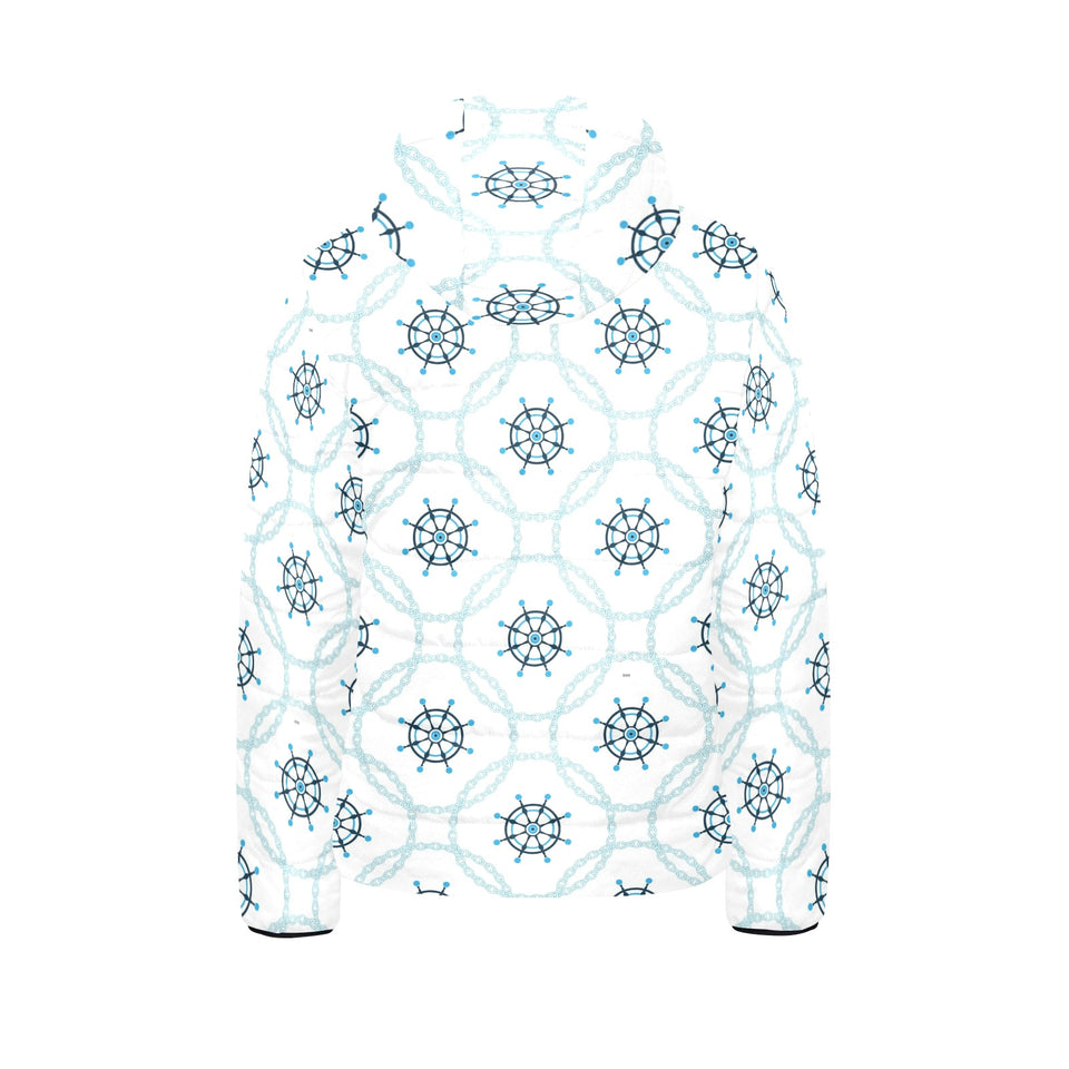 nautical steering wheel chain Kids' Boys' Girls' Padded Hooded Jacket