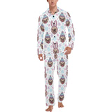 Cute pug hat rabbit costume pattern Men's Long Pajama Set