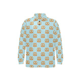 Pretzels Pattern Print Design 03 Men's Long Sleeve Polo Shirt