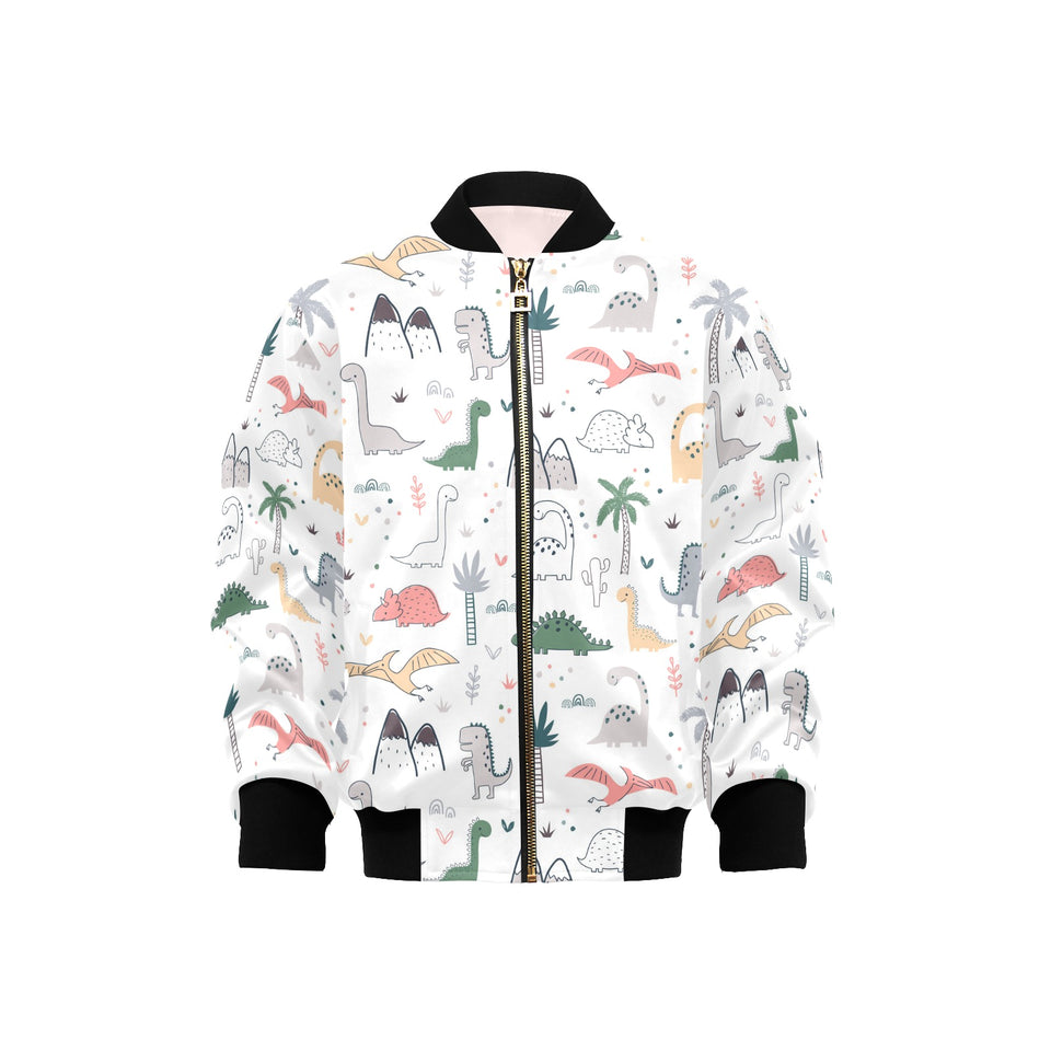 Cute cartoon dinosaurs tree pattern Kids' Boys' Girls' Bomber Jacket