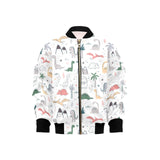 Cute cartoon dinosaurs tree pattern Kids' Boys' Girls' Bomber Jacket