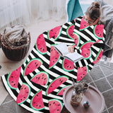 Watercolor paint textured watermelon pieces Blanket Robe with Sleeves