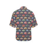 Camper Van Pattern Print Design 02 Women's All Over Print Hawaiian Shirt
