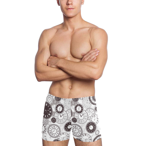 Classic vintage clock pattern Men's Swimming Trunks