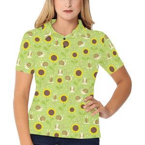 Snail Pattern Print Design 01 Women's All Over Print Polo Shirt