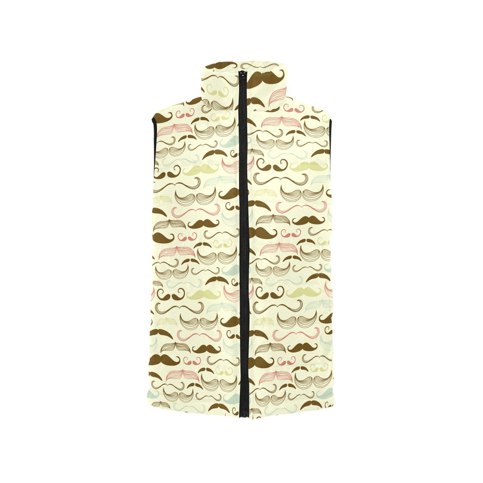Mustache Beard Pattern Print Design 01 Men's Padded Vest