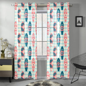 Surfboard Pattern Print Design 02 Gauze Curtain