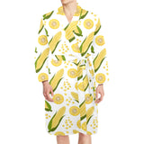 Corn Pattern Print Design 05 Men's Long Sleeve Belted Night Robe