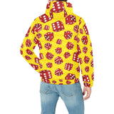 Dice Pattern Print Design 04 Men's Padded Hooded Jacket