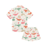 Cute whale pattern Kids' Boys' Girls' V-Neck Short Pajama Set