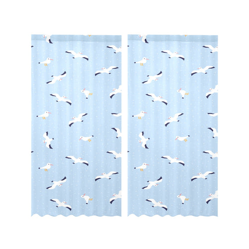 Seagull Pattern Print Design 02 Gauze Curtain