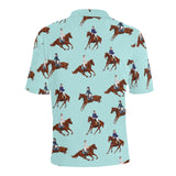 Horses running horses rider pattern Men's All Over Print Polo Shirt