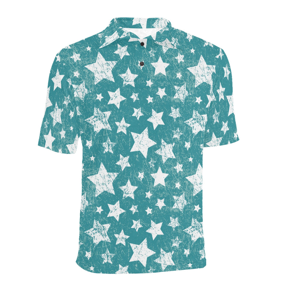 Vintage star pattern Men's All Over Print Polo Shirt