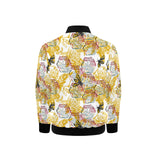 Cool Bee honeycomb leaves pattern Kids' Boys' Girls' Bomber Jacket