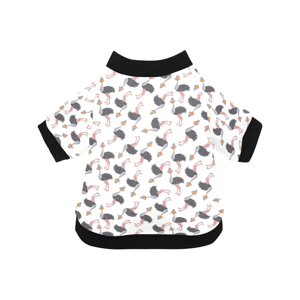 Ostrich Pattern Print Design 02 All Over Print Pet Dog Round Neck Fuzzy Shirt