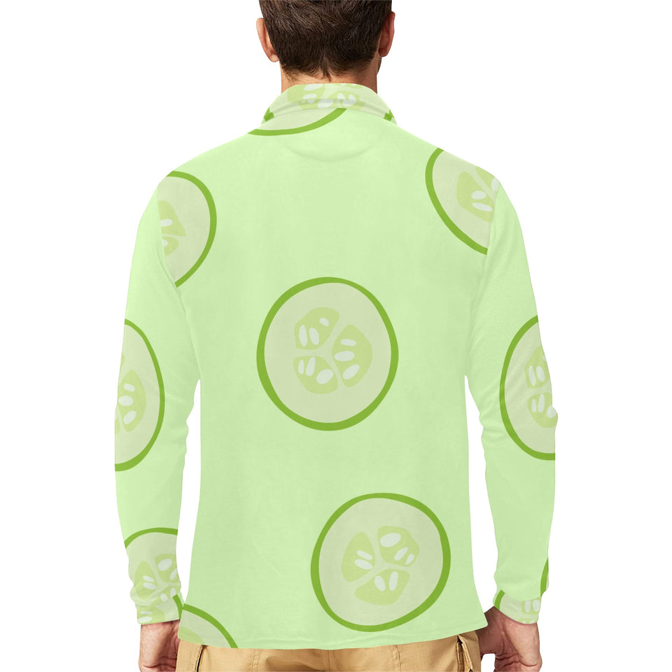 Cucumber pattern Men's Long Sleeve Polo Shirt