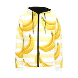 Banana pattern blackground Men's Padded Hooded Jacket