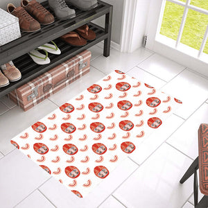 Daruma japanese wooden doll design pattern Doormat