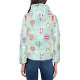 Hot Air Balloon design Pattern Women's Padded Hooded Jacket
