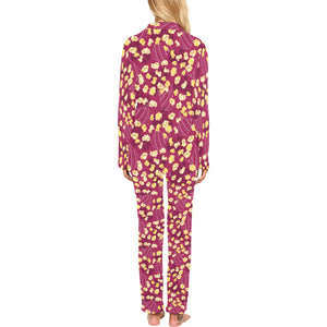 Popcorn Pattern Print Design 02 Women's Long Pajama Set