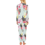Colorful orchid flower pattern Women's All Over Print Pajama Set