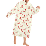 Golden Retriever Pattern Print Design 01 Blanket Robe with Sleeves