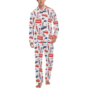 British Pattern Print Design 03 Men's Long Pajama Set