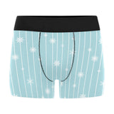 Snowflake pattern blue stripe background Men's All Over Print Boxer Briefs Men's Underwear