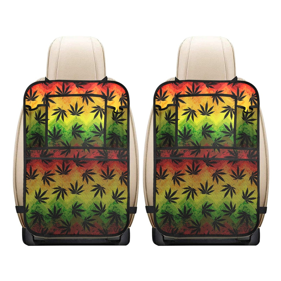 Canabis Marijuana Weed Pattern Print Design 03 Car Seat Back Organizer