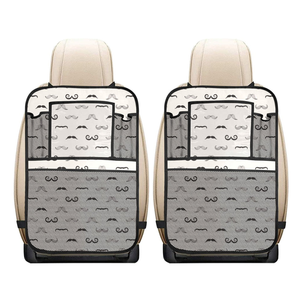 Mustache Beard Pattern Print Design 05 Car Seat Back Organizer