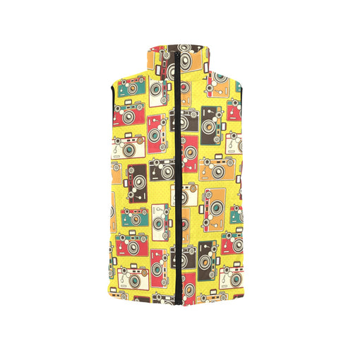 Camera Pattern Print Design 02 Men's Padded Vest