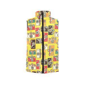 Camera Pattern Print Design 02 Men's Padded Vest