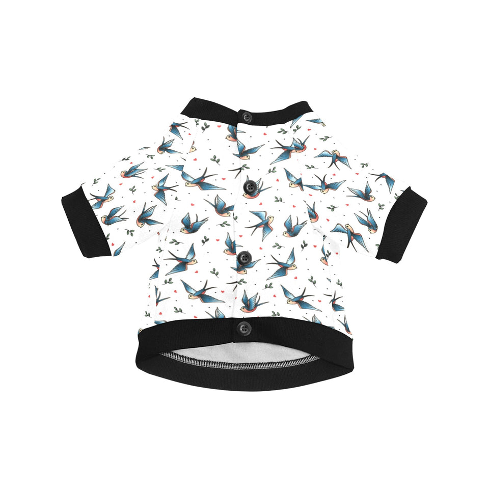 Swallow Pattern Print Design 04 All Over Print Pet Dog Round Neck Fuzzy Shirt
