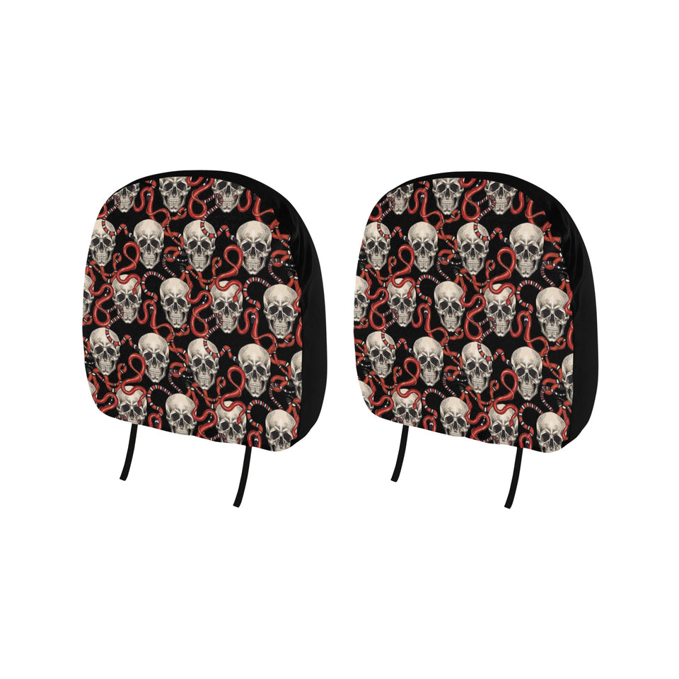 Red snake skull pattern Car Headrest Cover