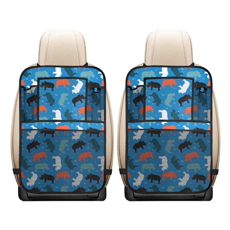 Colorful rhino pattern Car Seat Back Organizer