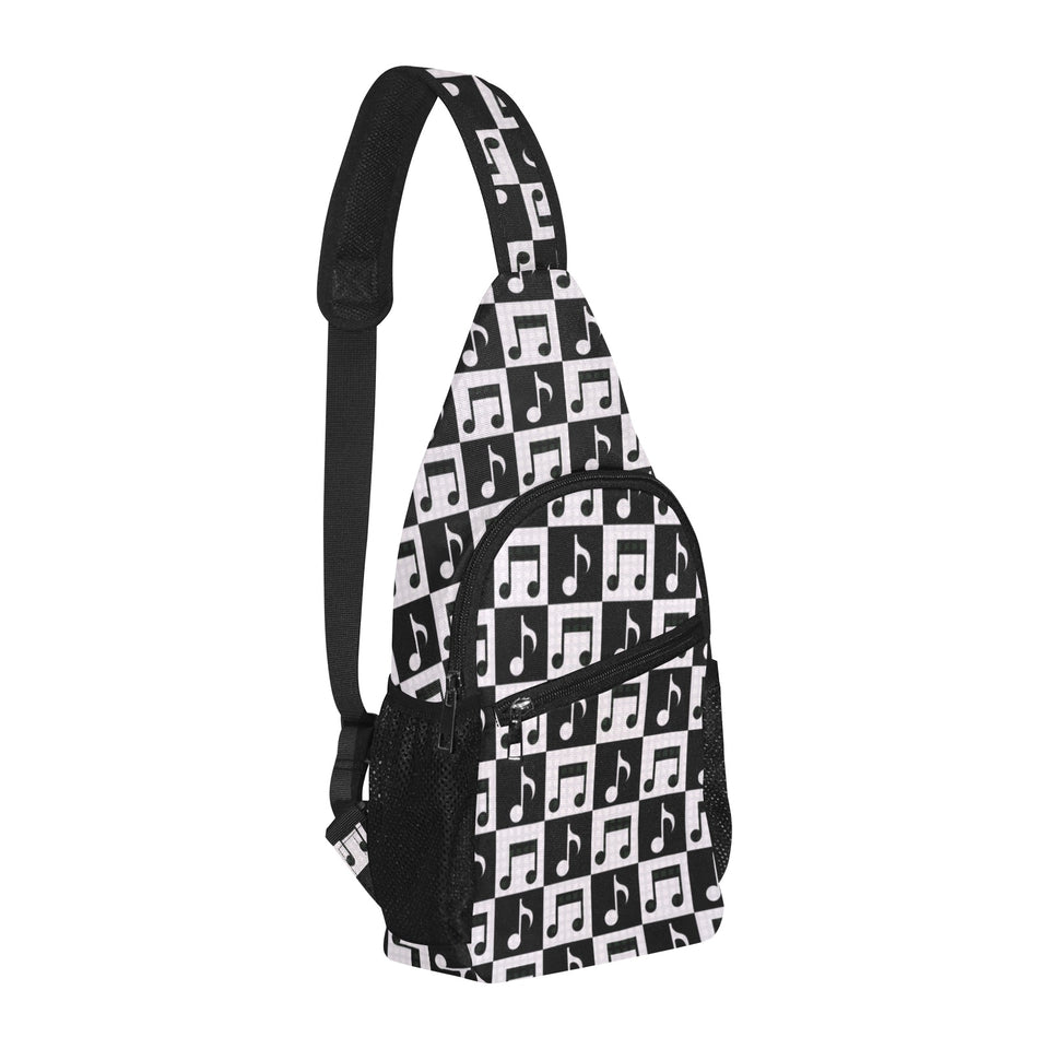 Music Notes Pattern Print Design 01 All Over Print Chest Bag