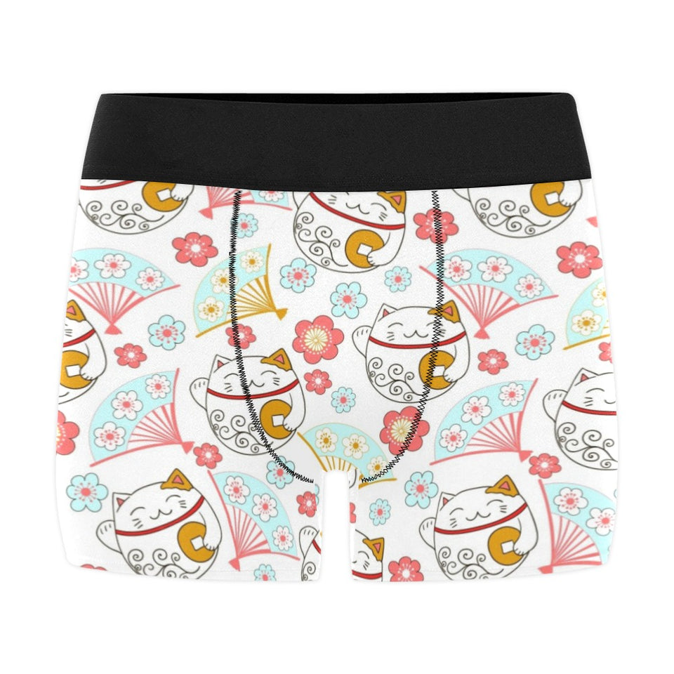 Maneki neko cat fan sakura Men's All Over Print Boxer Briefs Men's Underwear