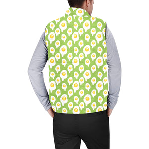 Fried Eggs Pattern Print Design 01 Men's Padded Vest