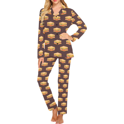 Sandwich Pattern Print Design 04 Women's Long Pajama Set