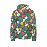 Canabis Marijuana Weed Pattern Print Design 02 Kids' Boys' Girls' Padded Hooded Jacket