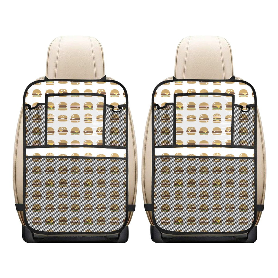 Hamburger Pattern Print Design 02 Car Seat Back Organizer