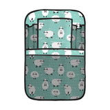Cute sheep green background Car Seat Back Organizer