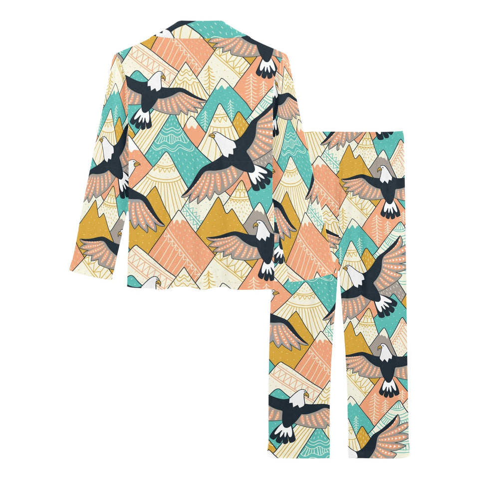 Eagle Pattern Print Design 02 Women's Long Pajama Set