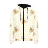 Bee honeycomb seamless design pattern Men's Padded Hooded Jacket
