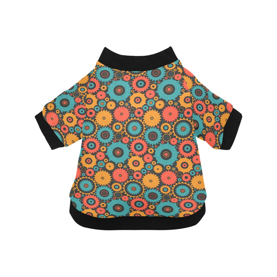 Gear Pattern Print Design 01 All Over Print Pet Dog Round Neck Fuzzy Shirt