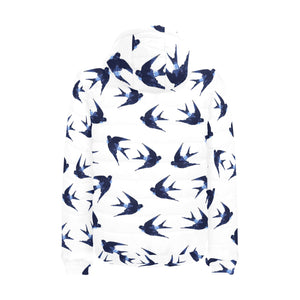 Swallow Pattern Print Design 03 Men's Padded Hooded Jacket