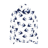 Swallow Pattern Print Design 03 Men's Padded Hooded Jacket
