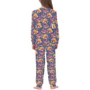 Goldfish Pattern Print Design 05 Kids' Boys' Girls' All Over Print Pajama Set