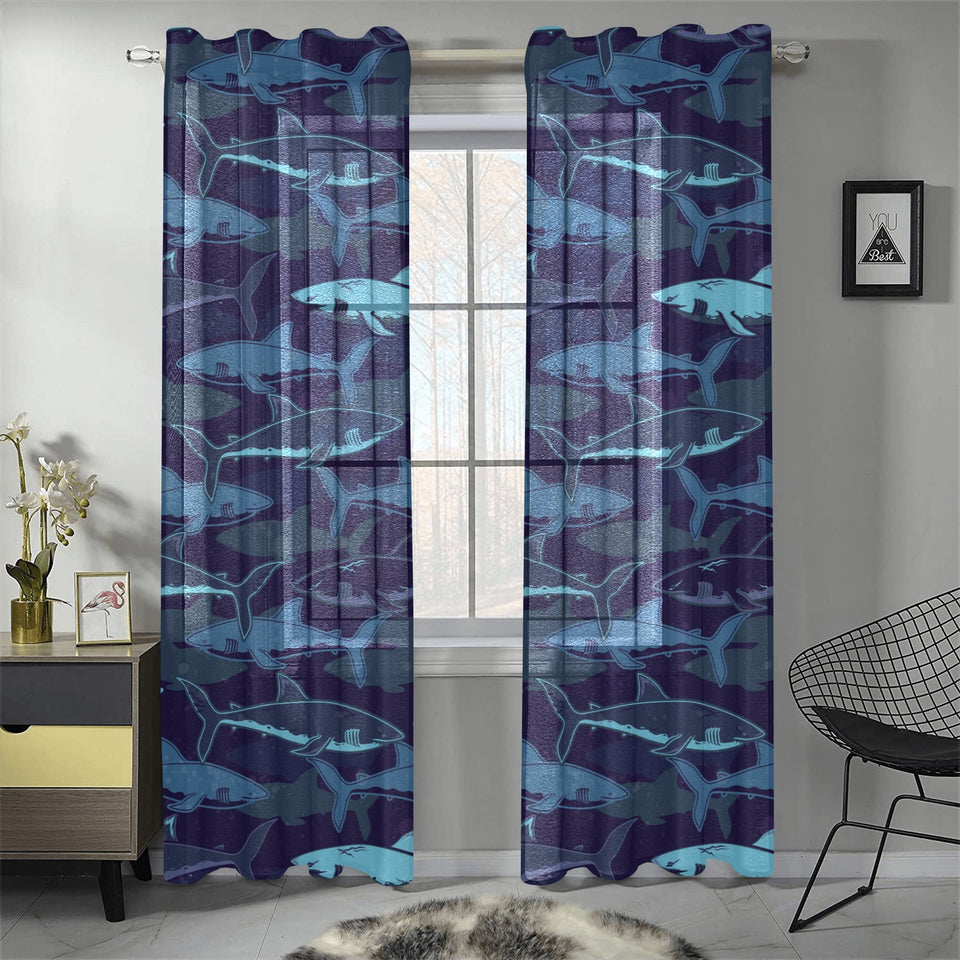 Shark pattern Gauze Curtain